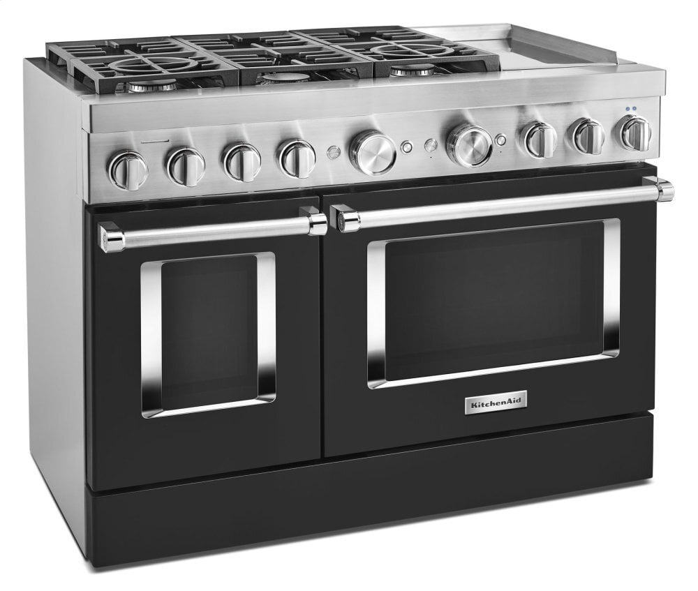Kitchenaid KFDC558JBK Kitchenaid® 48'' Smart Commercial-Style Dual Fuel Range With Griddle - Imperial Black