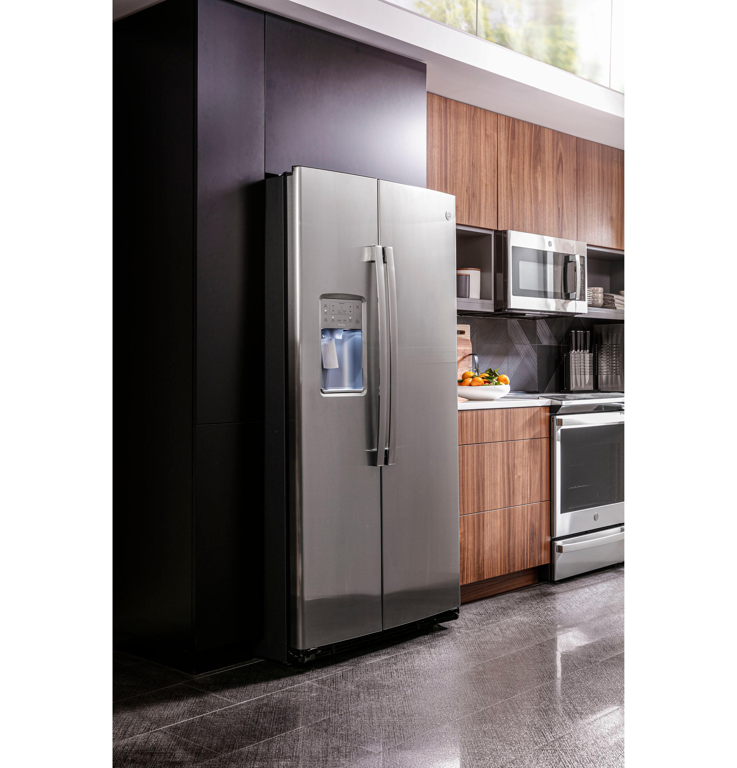 Ge Appliances PZS22MYKFS Ge Profile™ Series 21.9 Cu. Ft. Counter-Depth Side-By-Side Refrigerator