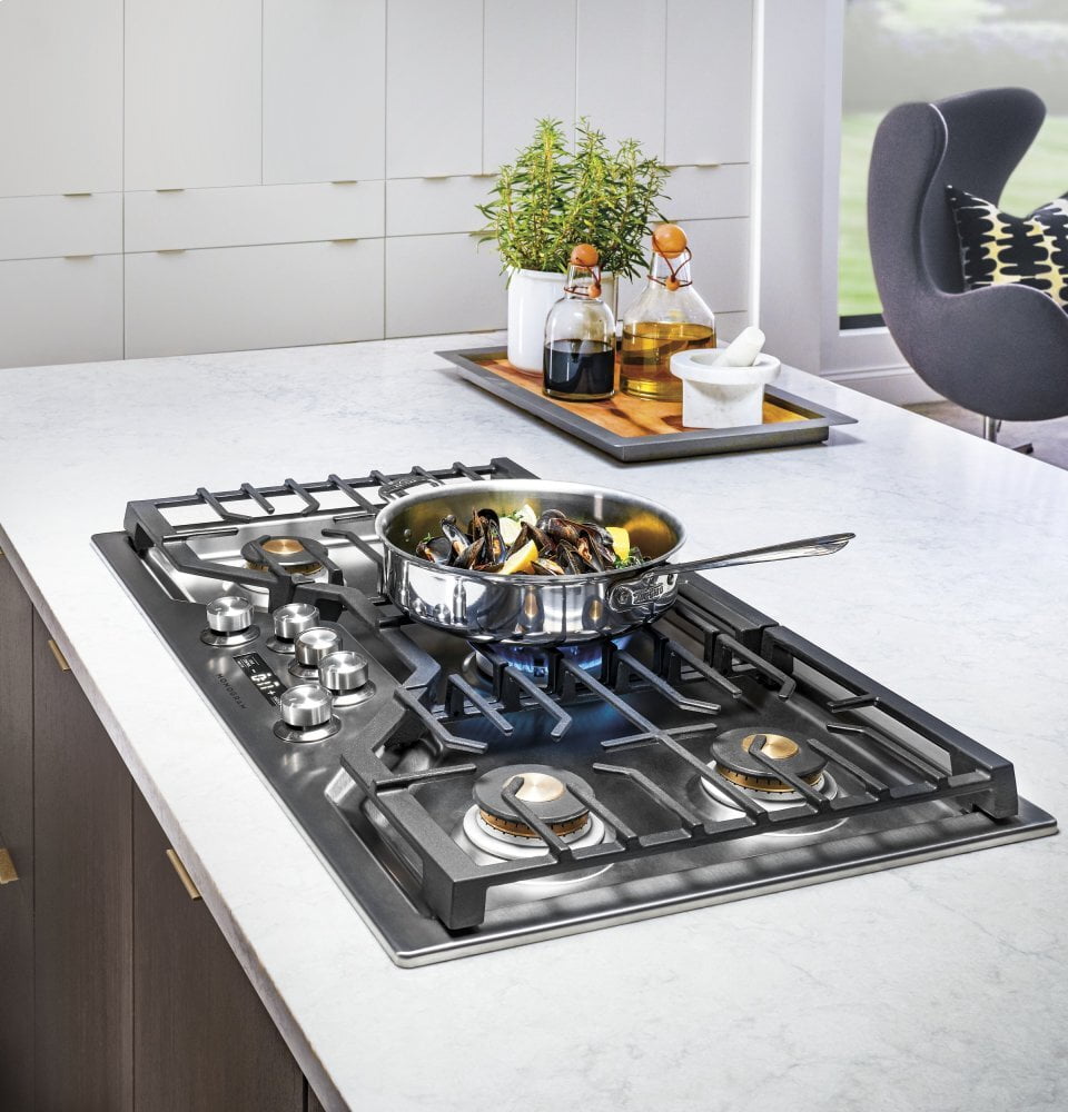 Monogram ZGU36ESLSS Monogram 36" Smart Deep-Recessed Gas Cooktop (Natural Gas)