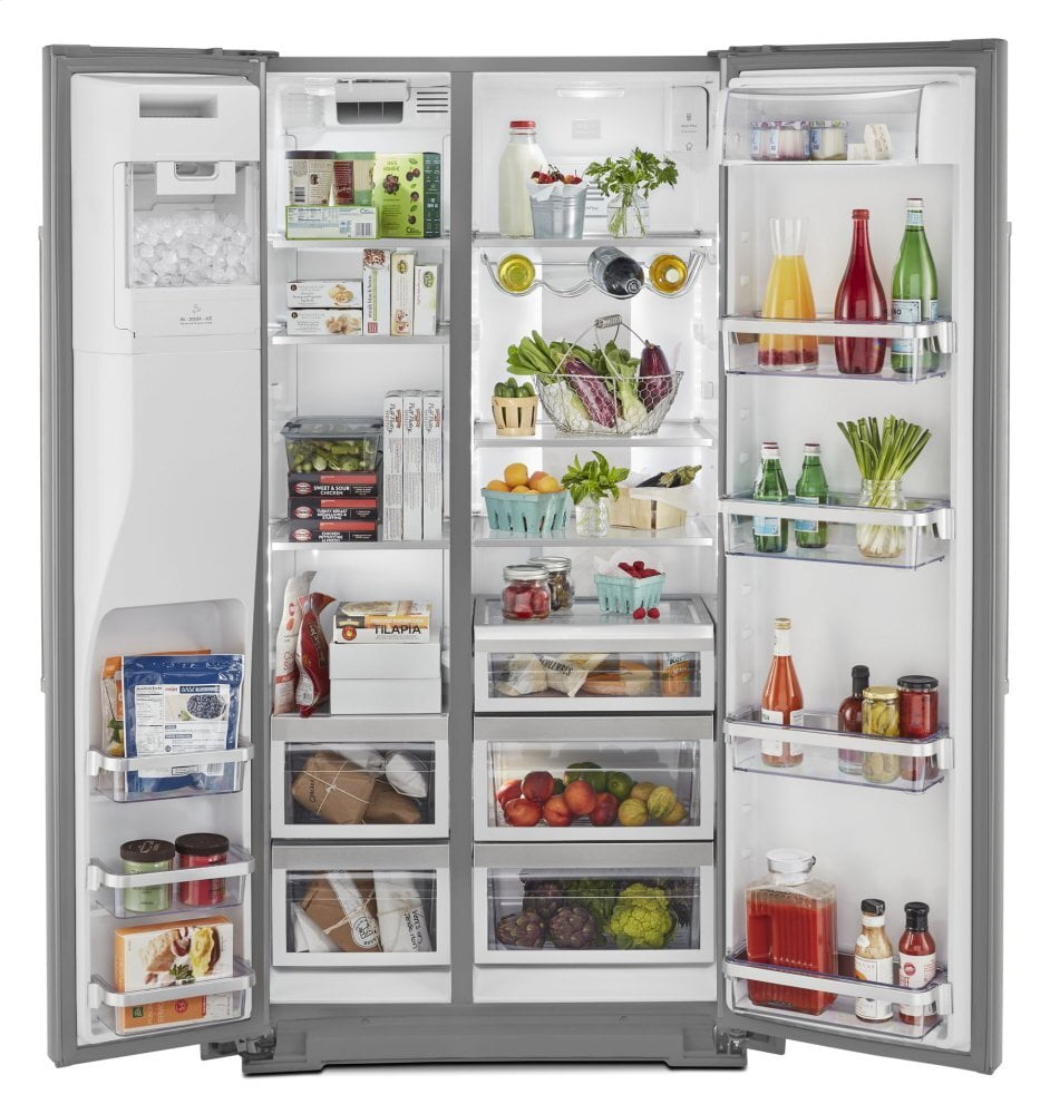 Kitchenaid KRSC703HPS 22.6 Cu Ft. Counter-Depth Side-By-Side Refrigerator With Exterior Ice And Water And Printshield™ Finish - Stainless Steel With Printshield™ Finish