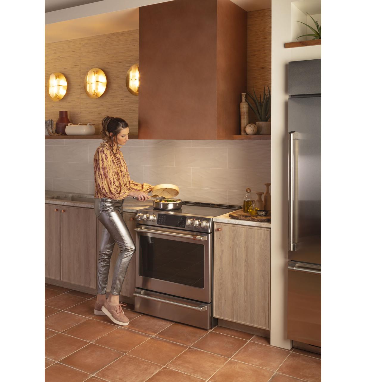 Cafe CHS90XP2MS1 Café™ 30" Smart Slide-In, Front-Control, Induction And Convection Range With In-Oven Camera