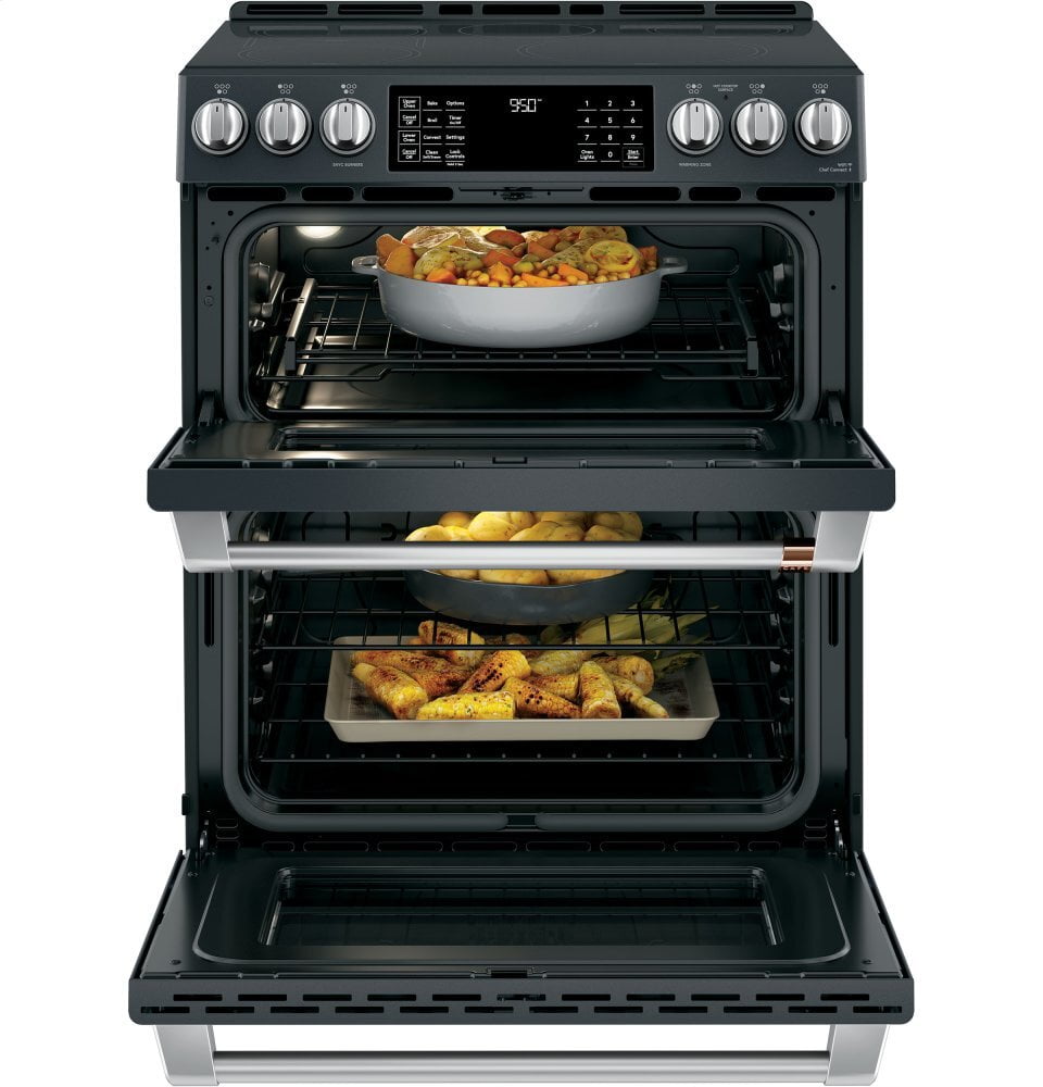 Cafe CHS950P3MD1 Café 30" Smart Slide-In, Front-Control, Induction And Convection Double-Oven Range