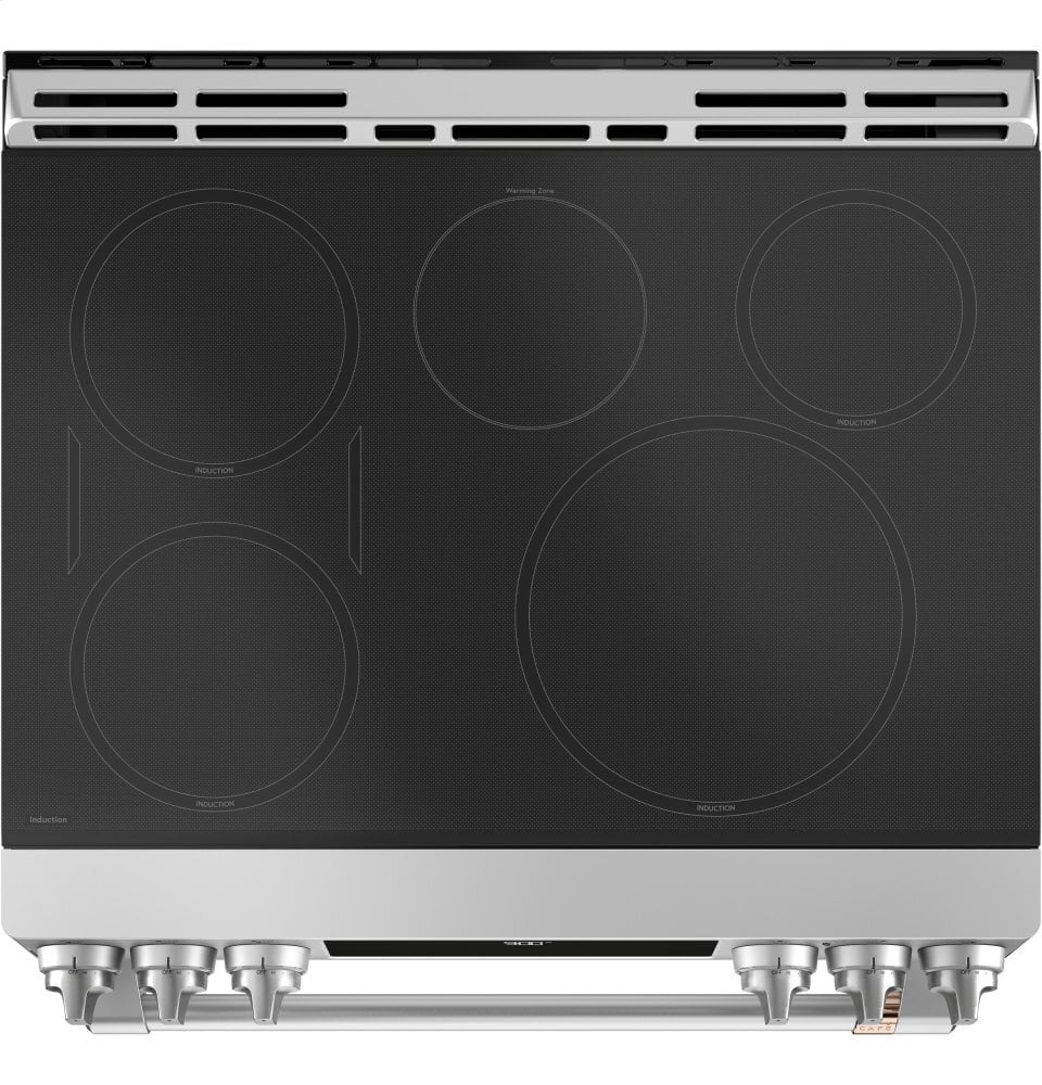 Cafe CHS900P2MS1 Café 30" Smart Slide-In, Front-Control, Induction And Convection Range With Warming Drawer
