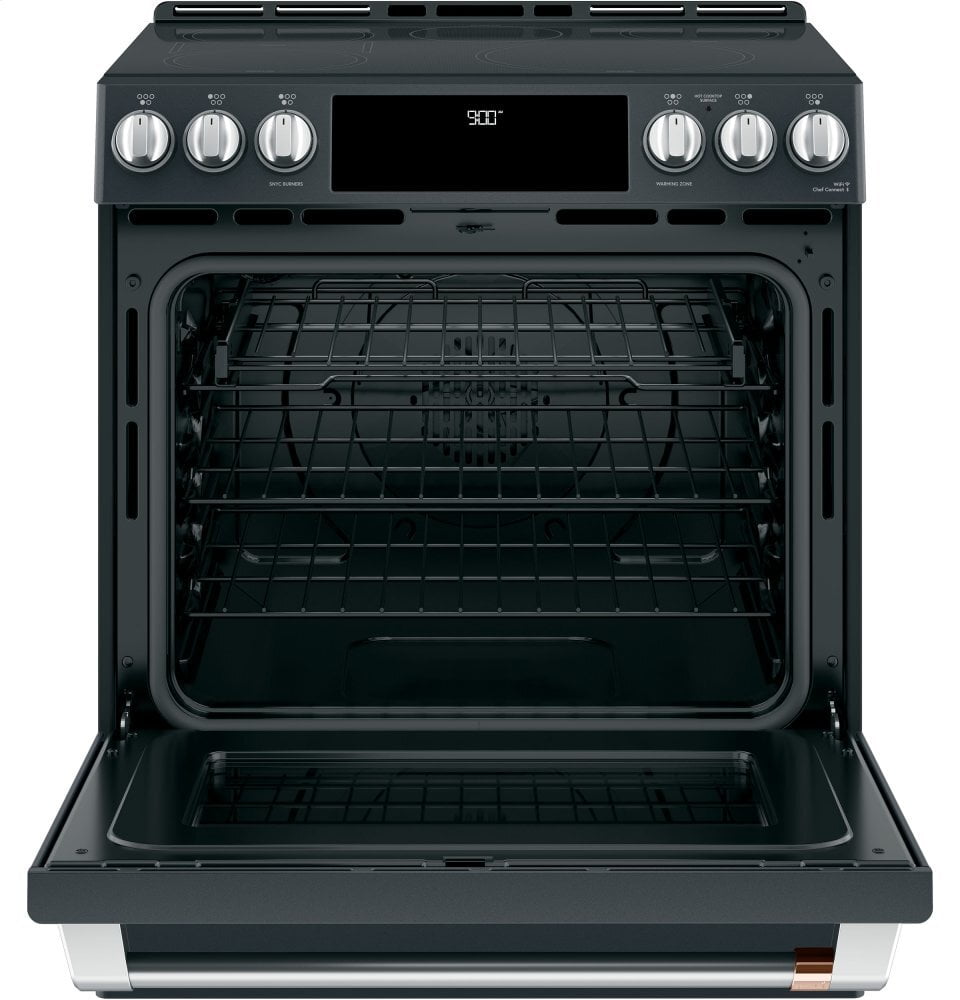Cafe CHS900P3MD1 Café 30" Smart Slide-In, Front-Control, Induction And Convection Range With Warming Drawer
