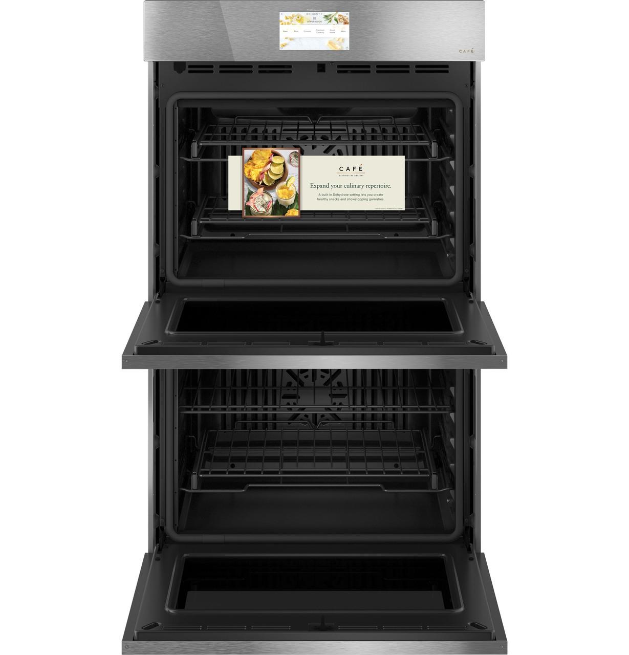 Cafe CTD90DM2NS5 Café™ Minimal Series 30" Smart Built-In Convection Double Wall Oven In Platinum Glass