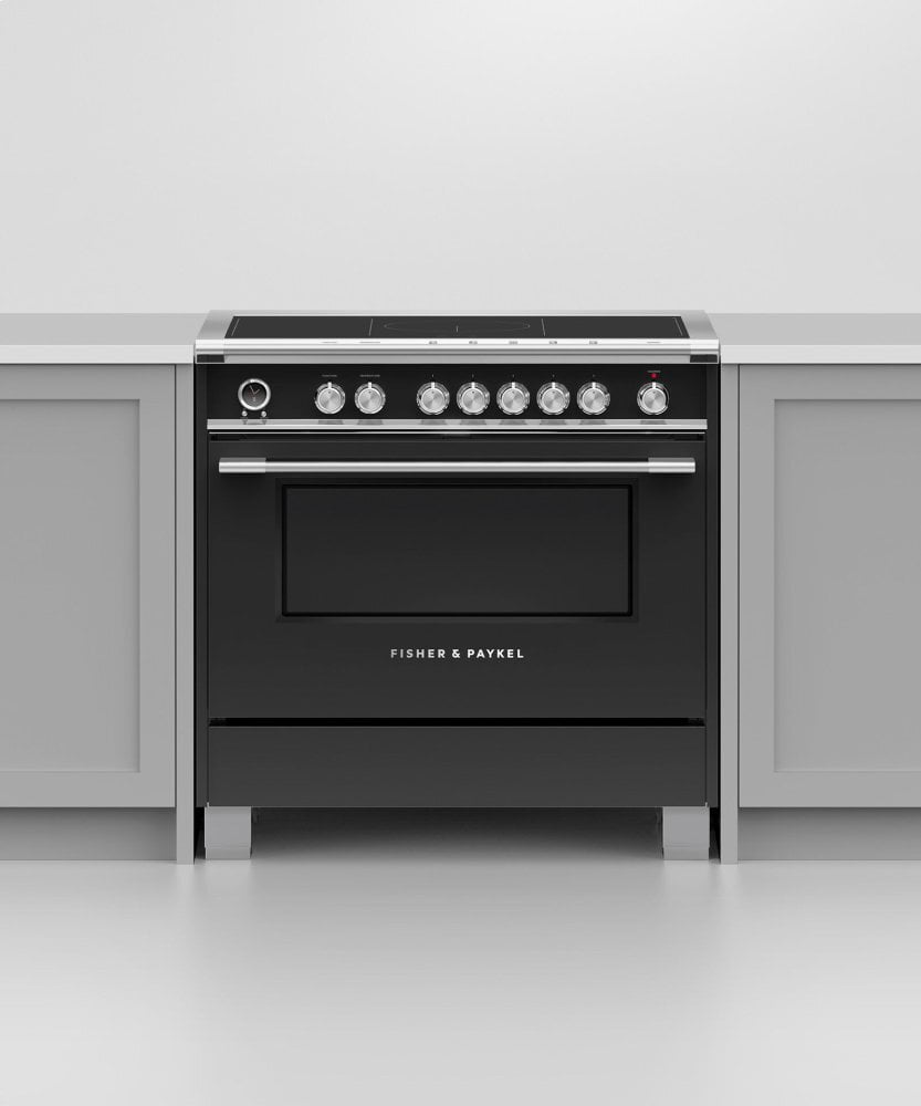 Fisher & Paykel OR36SCI6B1 Induction Range, 36", 5 Zones With Smartzone, Self-Cleaning