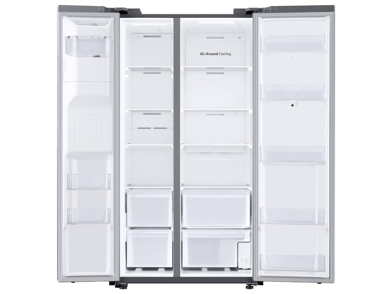 Samsung RS22T5561SR 22 Cu. Ft. Counter Depth Side-By-Side Refrigerator With Touch Screen Family Hub™ In Stainless Steel
