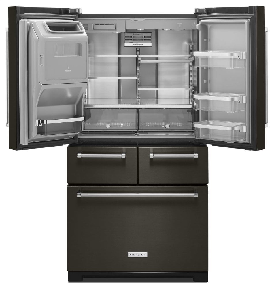 Kitchenaid KRMF706EBS 25.8 Cu. Ft. 36" Multi-Door Freestanding Refrigerator With Platinum Interior Design - Black Stainless Steel With Printshield™ Finish