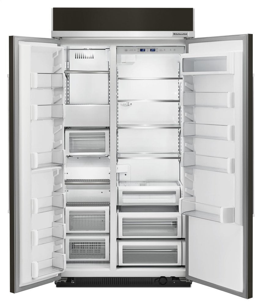 Kitchenaid KBSN602EBS 25.5 Cu. Ft 42-Inch Width Built-In Side By Side Refrigerator With Printshield™ Finish - Black Stainless