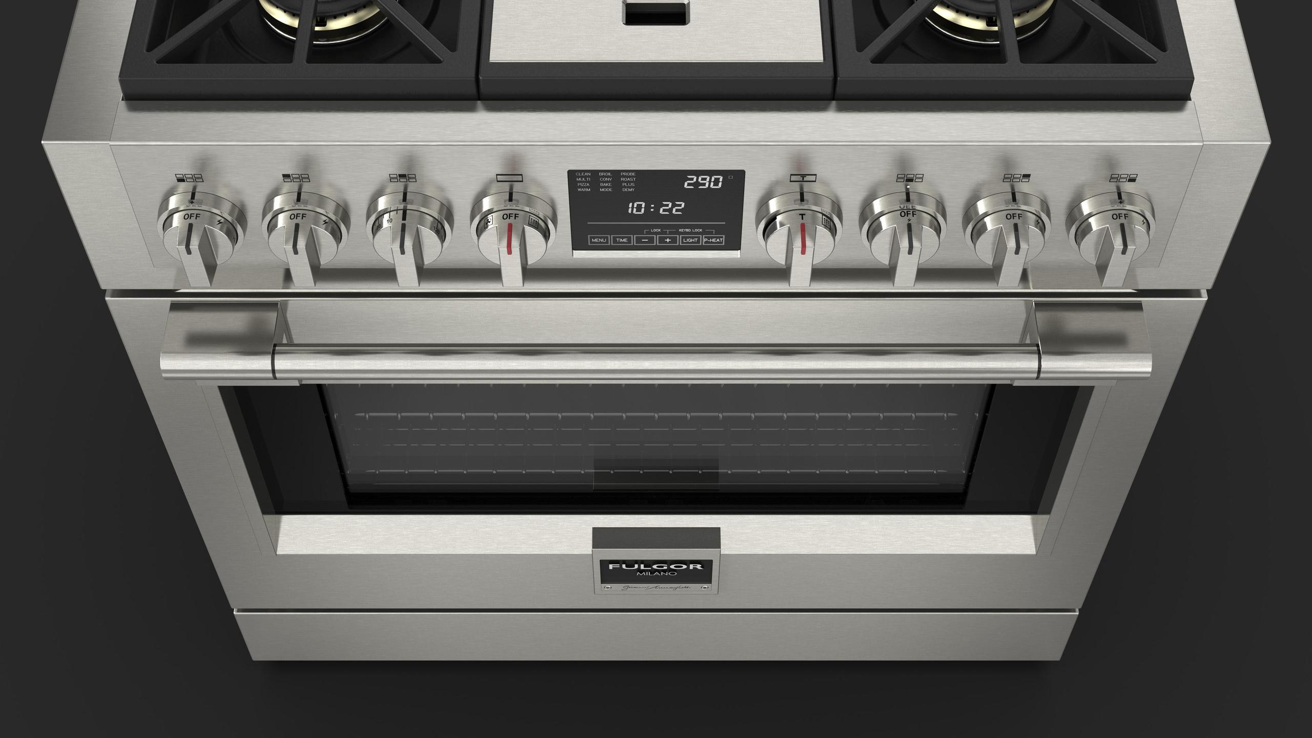 Fulgor Milano F6PDF364GS1 36 Dual Fuel Pro Range With Griddle