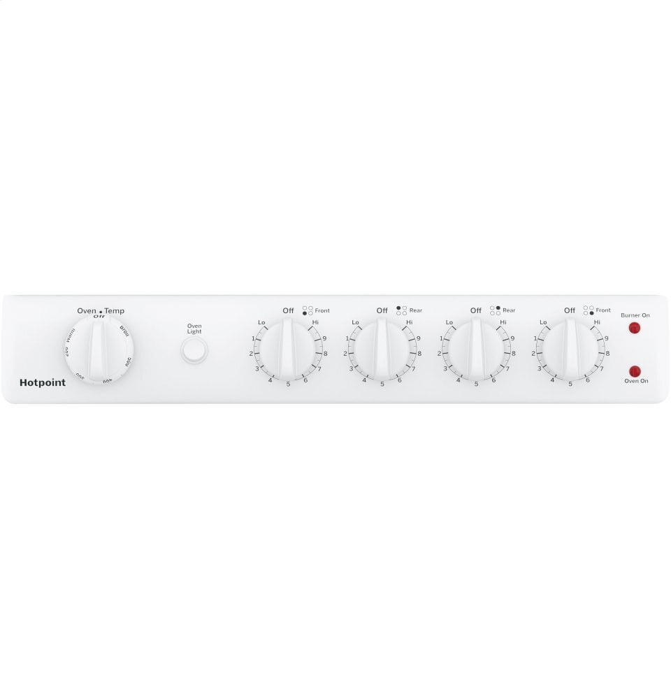 Hotpoint RAS300DMWW Hotpoint® 24" Free-Standing Front-Control Electric Range