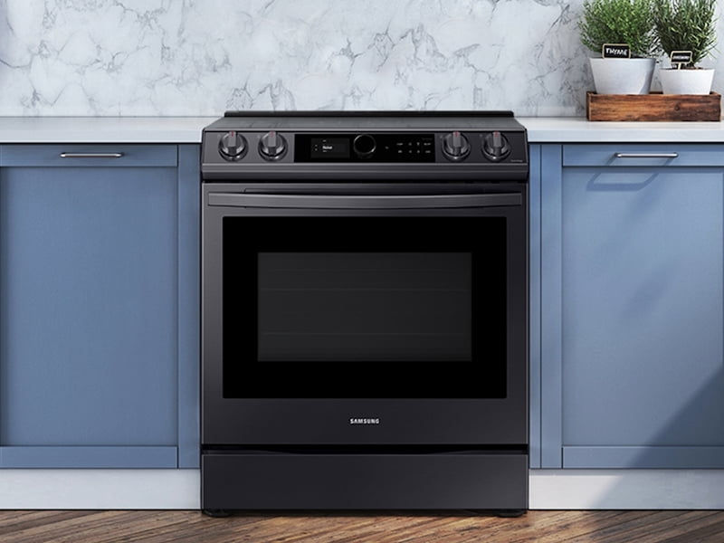 Samsung NE63T8711SG 6.3 Cu. Ft. Front Control Slide-In Electric Range With Smart Dial, Air Fry & Wi-Fi In Black Stainless Steel
