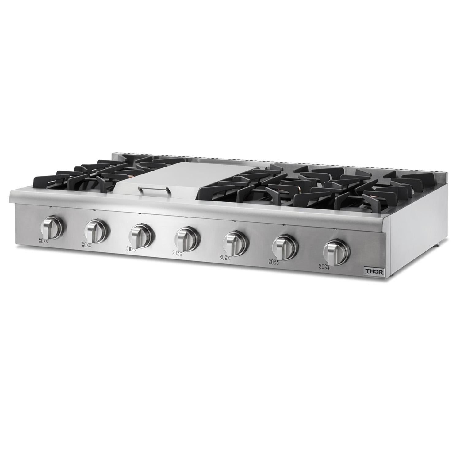 Thor Kitchen HRT4806ULP 48 Inch Professional Gas Rangetop In Stainless Steel - Liquid Propane