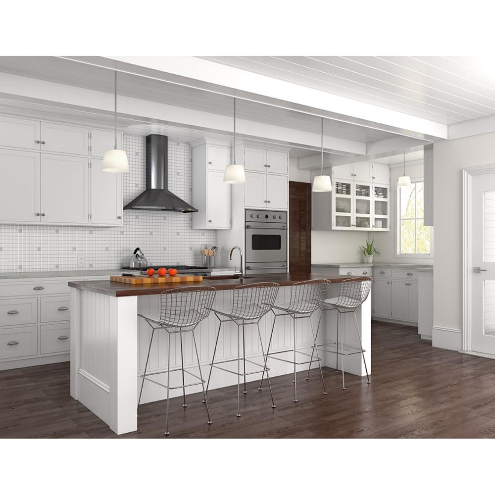 Zephyr ZSAE30DBS Essentials Europa Series 30-In. Savona Wall Range Hood - Black Stainless Steel