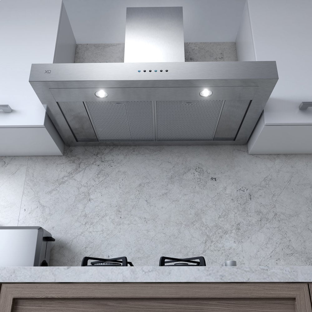Xo Appliance XOR36SC 36" 600/395 Cfm Sleek Contemporary Italian Made Wall Mount Hood Stainless