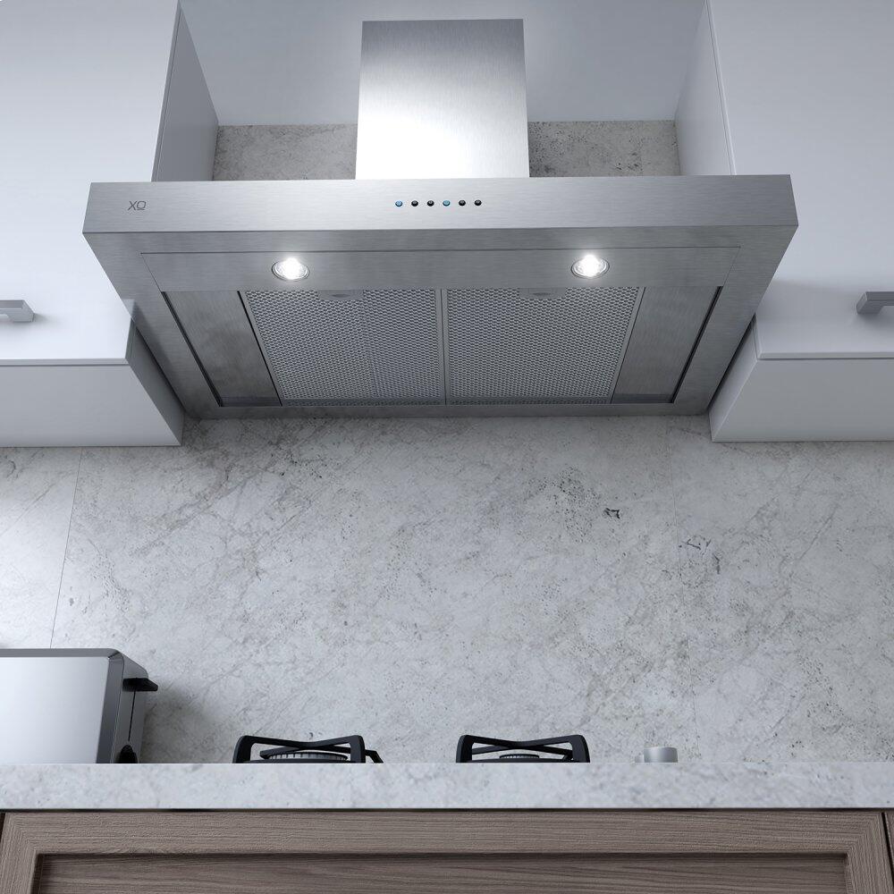 Xo Appliance XOR48SC 48" 600/395 Cfm Sleek Contemporary Italian Made Wall Mount Hood Stainless