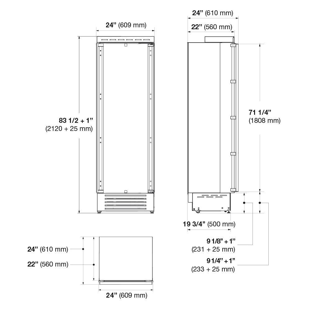 Fulgor Milano F7IFC24O1L 24" Built-In Freezer Column