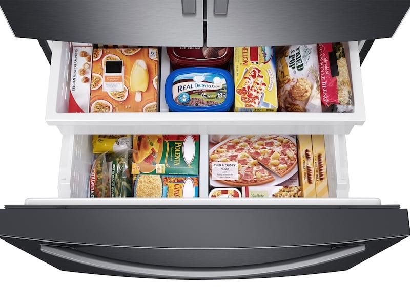 Samsung RF27T5201SG 27 Cu. Ft. Large Capacity 3-Door French Door Refrigerator With External Water & Ice Dispenser In Black Stainless Steel