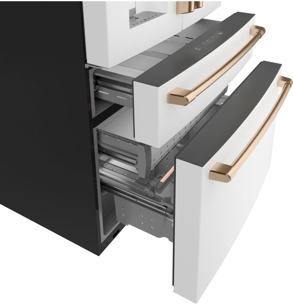 Cafe CXE22DP4PW2 Café™ Energy Star® 22.3 Cu. Ft. Smart Counter-Depth 4-Door French-Door Refrigerator