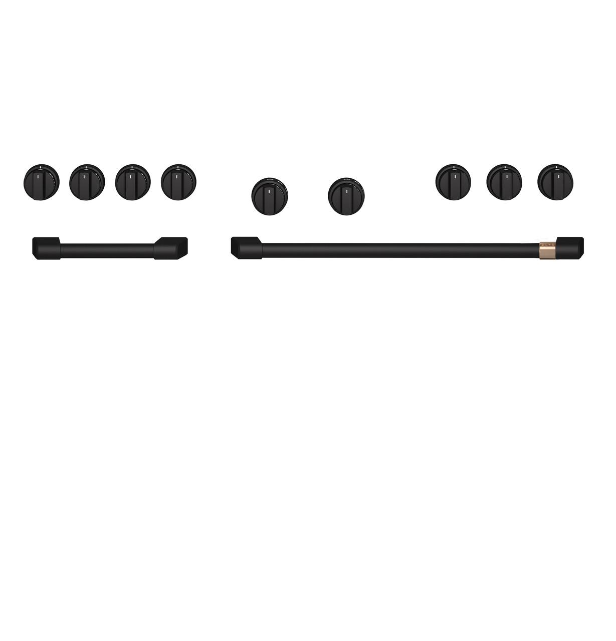 Cafe CXPR8HKPTFB Café™ 48" Flat Black Handle & Knob Set For Pro Range And Rangetop