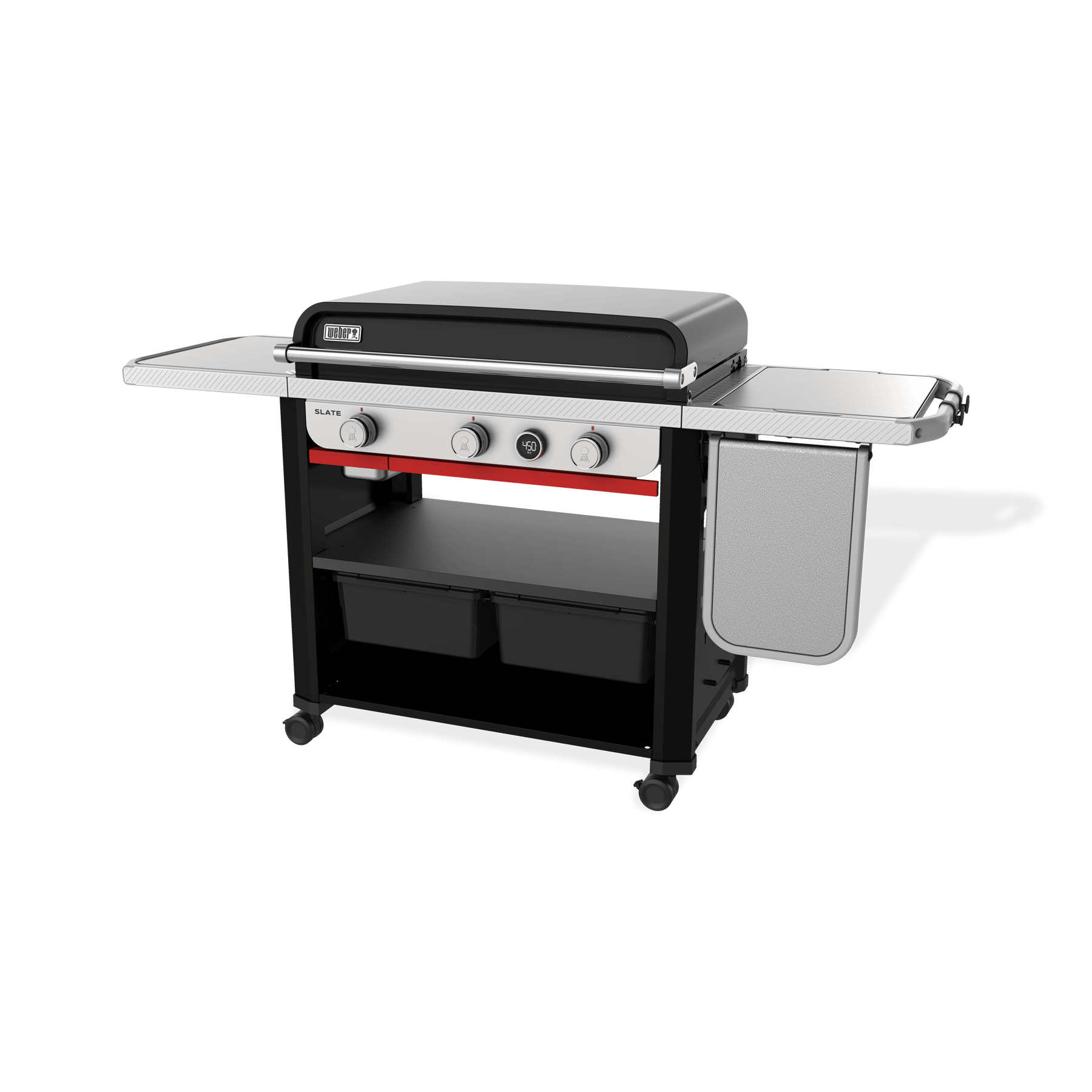 Weber 1500013 Slate™ 30" Rust-Resistant Griddle With Extendable Side Table - Black