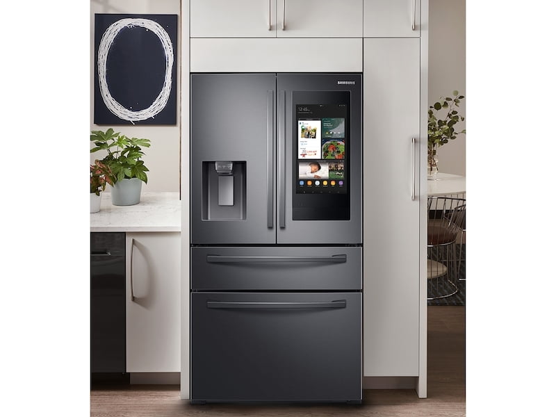 Samsung RF22R7551SG 22 Cu. Ft. 4-Door French Door, Counter Depth Refrigerator With 21.5" Touch Screen Family Hub™ In Black Stainless Steel