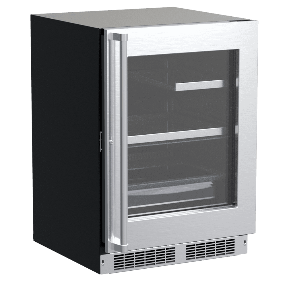 Marvel MPRE424SG31A 24-In Professional Built-In Refrigerator With 3-In-1 Convertible Shelf, Maxstore Bin And Reversible Hinge With Door Style - Stainless Steel Frame Glass