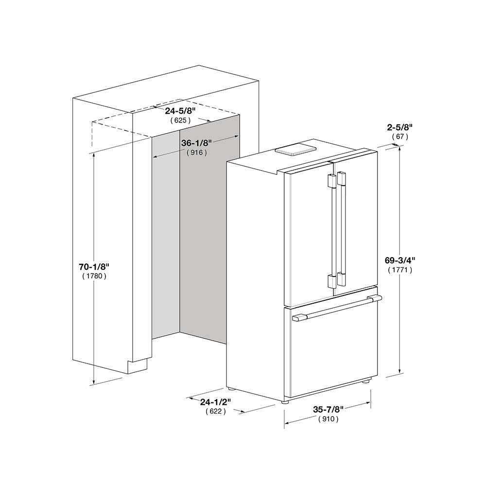Fulgor Milano F6FBM36S2 36" Pro French Door Fridge