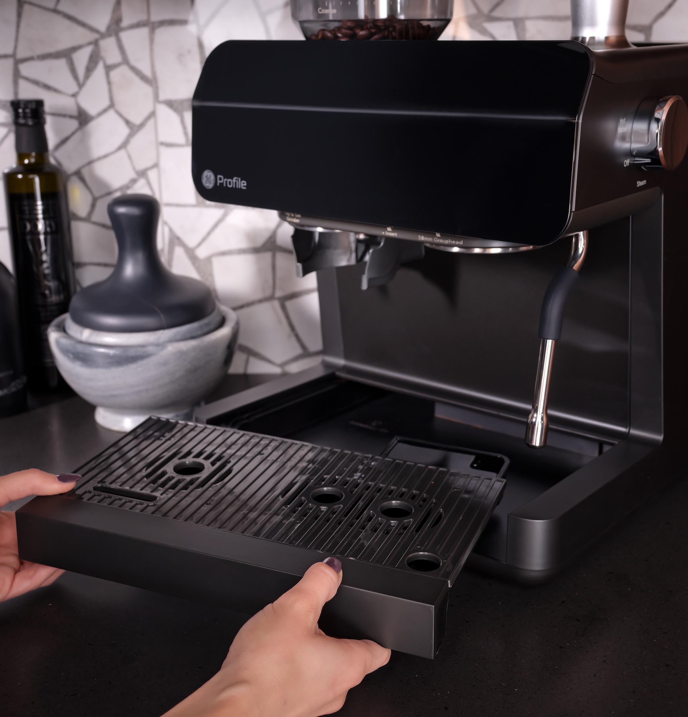 Ge Appliances P7CESAS6RBB Ge Profile™ Semi Automatic Espresso Machine + Frother