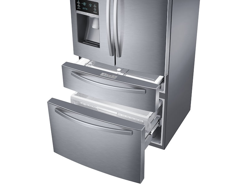 Samsung RF25HMIDBSR 25 Cu. Ft. Large Capacity 4-Door French Door Refrigerator With External Water & Ice Dispenser In Stainless Steel