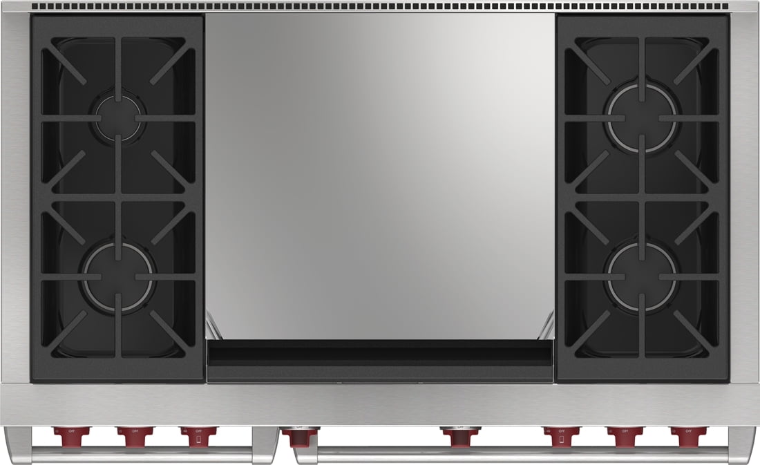 Wolf DF48450DGSPLP 48" Dual Fuel Range - 4 Burners And Infrared Dual Griddle