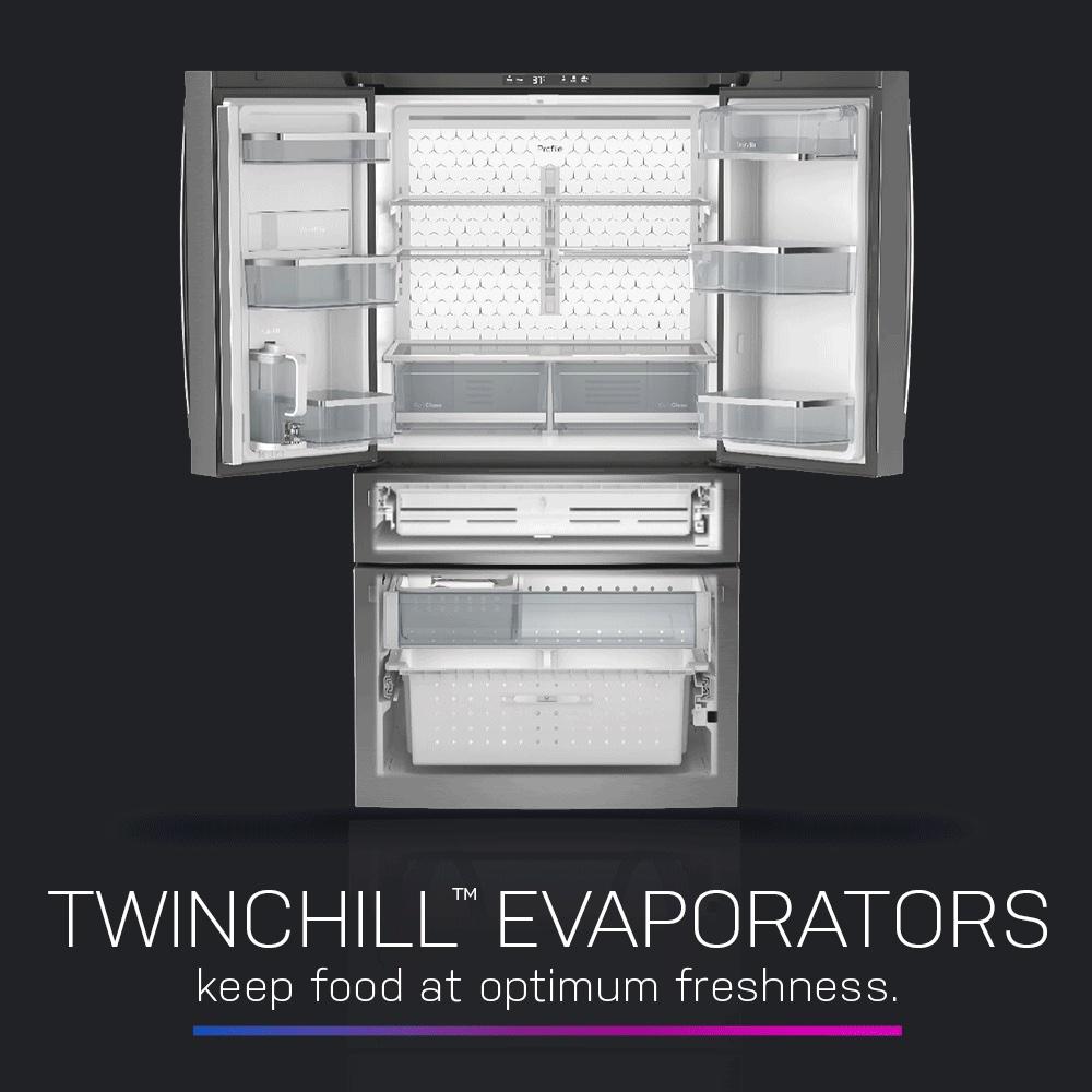 Ge Appliances PGE29BYTFS Ge Profile™ Series Energy Star® 28.7 Cu. Ft. Smart Fingerprint Resistant 4-Door French-Door Refrigerator With Dual-Dispense Autofill Pitcher