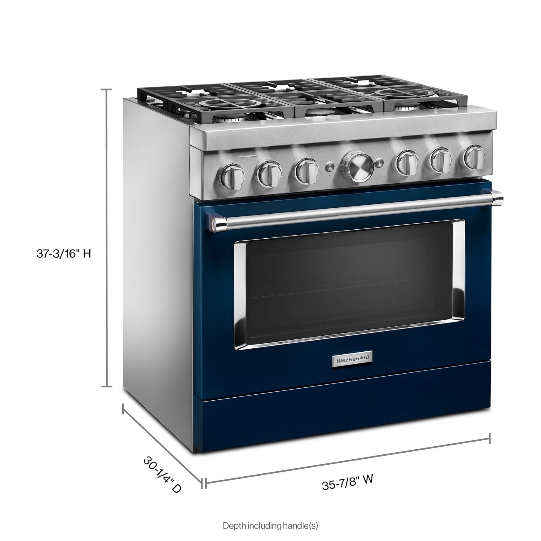 Kitchenaid KFDC506JIB Kitchenaid® 36'' Smart Commercial-Style Dual Fuel Range With 6 Burners - Ink Blue