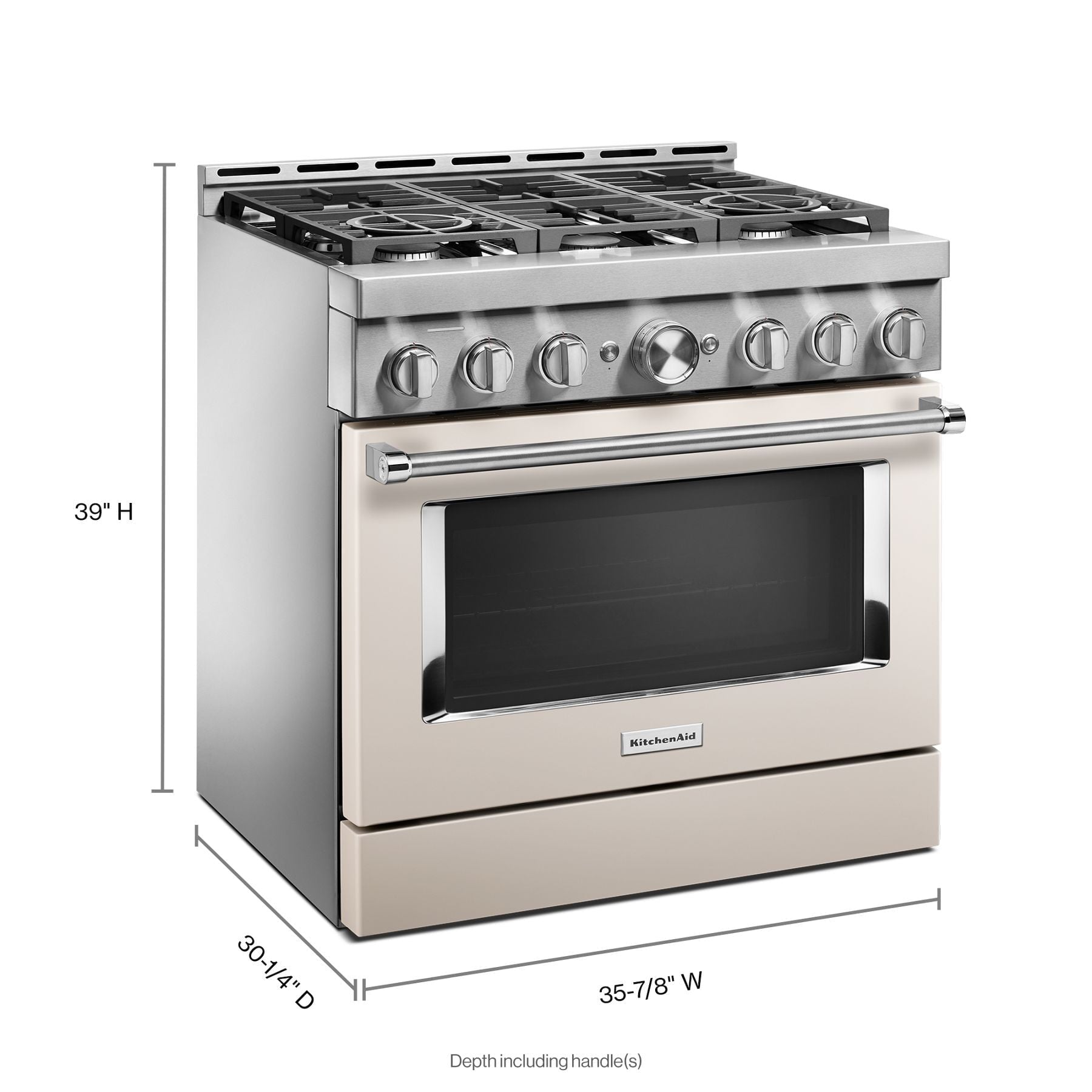 Kitchenaid KFGC506JMH Kitchenaid® 36'' Smart Commercial-Style Gas Range With 6 Burners - Milkshake