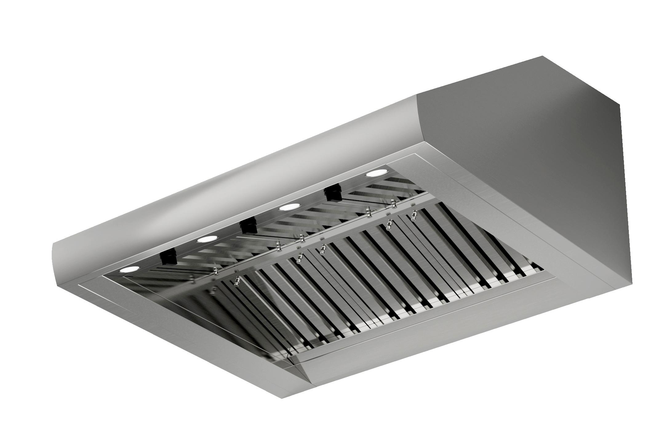 Xo Appliance XOGV48S Outdoor Hood, 48Inw, 33Ind, 18Int, 1200Cfm, Leds, Pro Baffle Filters