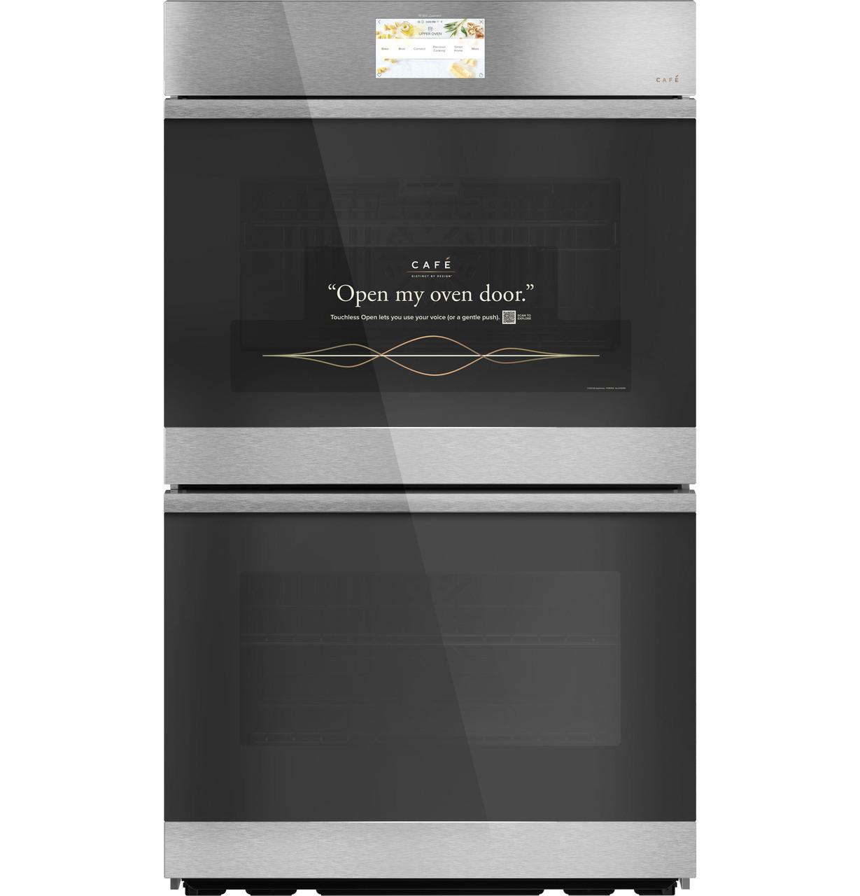 Cafe CTD90DM2NS5 Café™ Minimal Series 30" Smart Built-In Convection Double Wall Oven In Platinum Glass