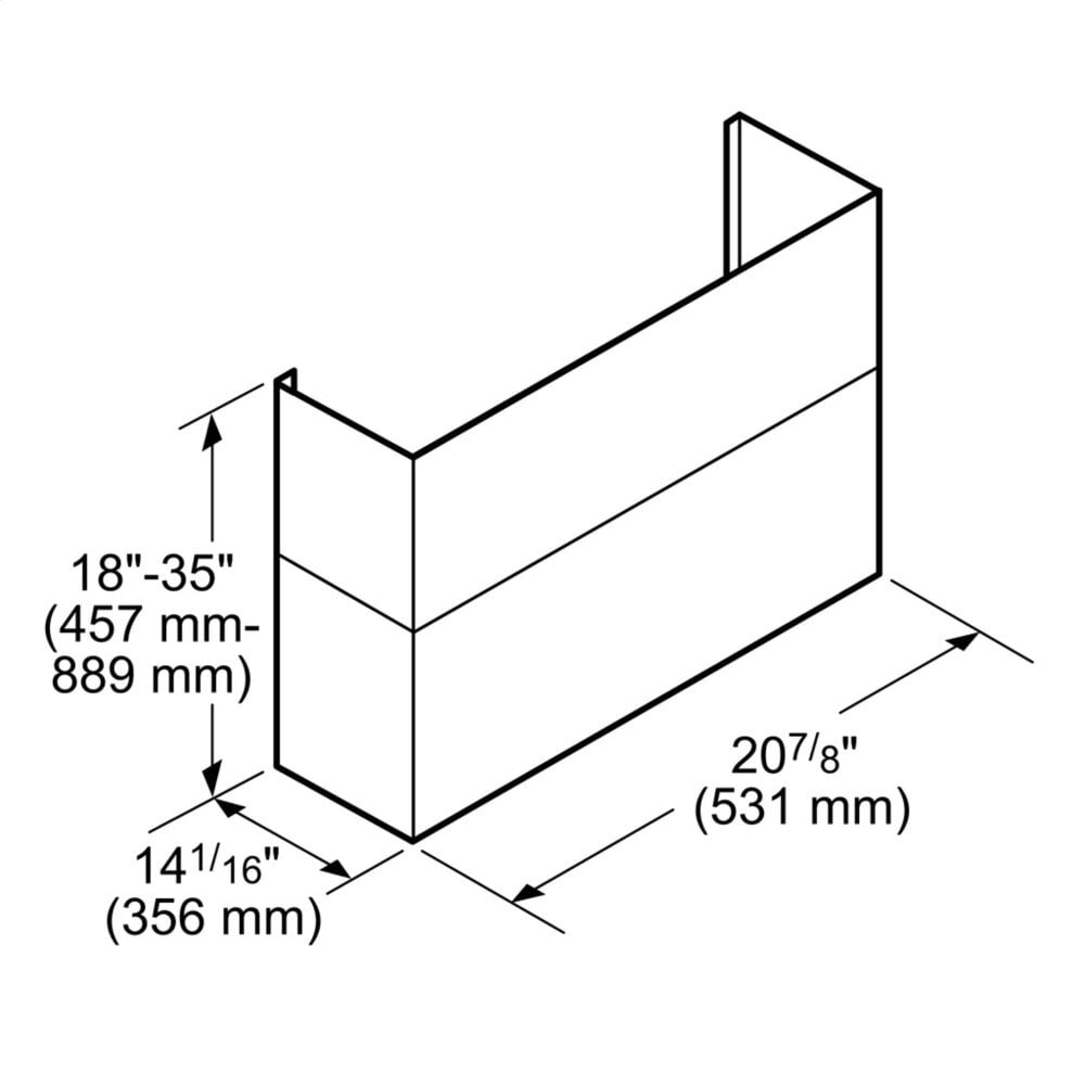 Thermador CHMHP36TW 18 X 35-Inch Telescoping Duct Cover For Professional Chimney Wall Hood