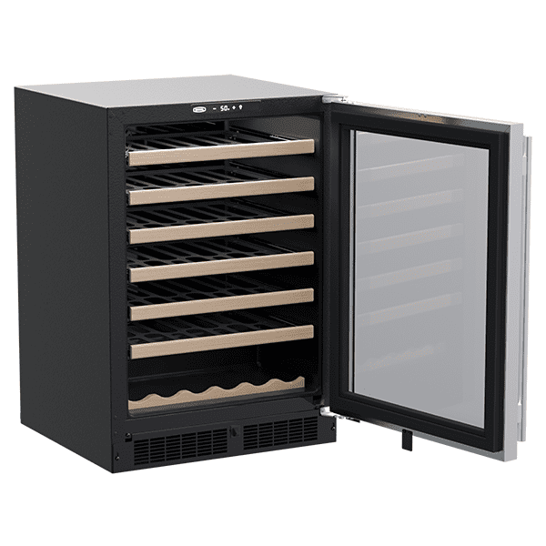 Marvel MLWC124SG01A 24-In Built-In Single Zone Wine Refrigerator With Wine Cradle With Door Style - Stainless Steel Frame Glass
