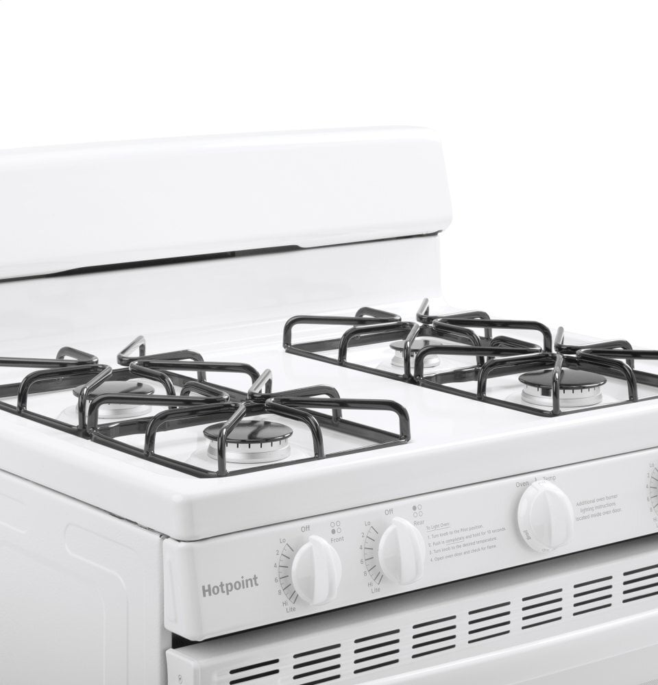 Hotpoint RGBS200DMWW Hotpoint® 30" Free-Standing Gas Range With Cordless Battery Ignition