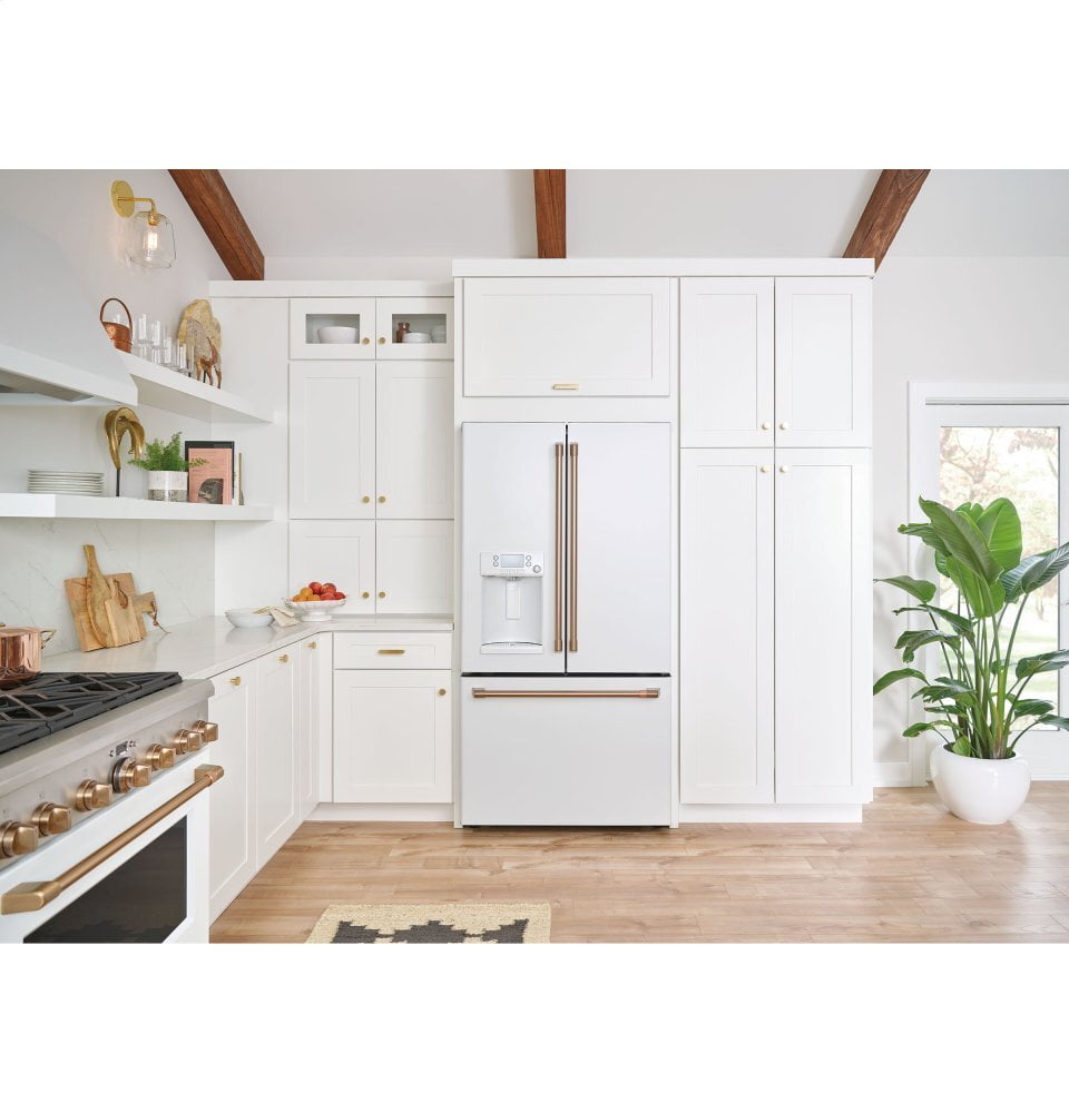 Cafe CYE22TP4MW2 Café Energy Star® 22.1 Cu. Ft. Smart Counter-Depth French-Door Refrigerator With Hot Water Dispenser