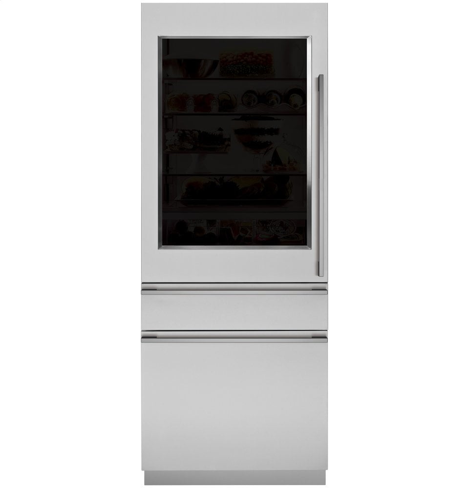 Monogram ZIK30GNNII Monogram 30" Integrated Glass-Door Refrigerator For Single Or Dual Installation