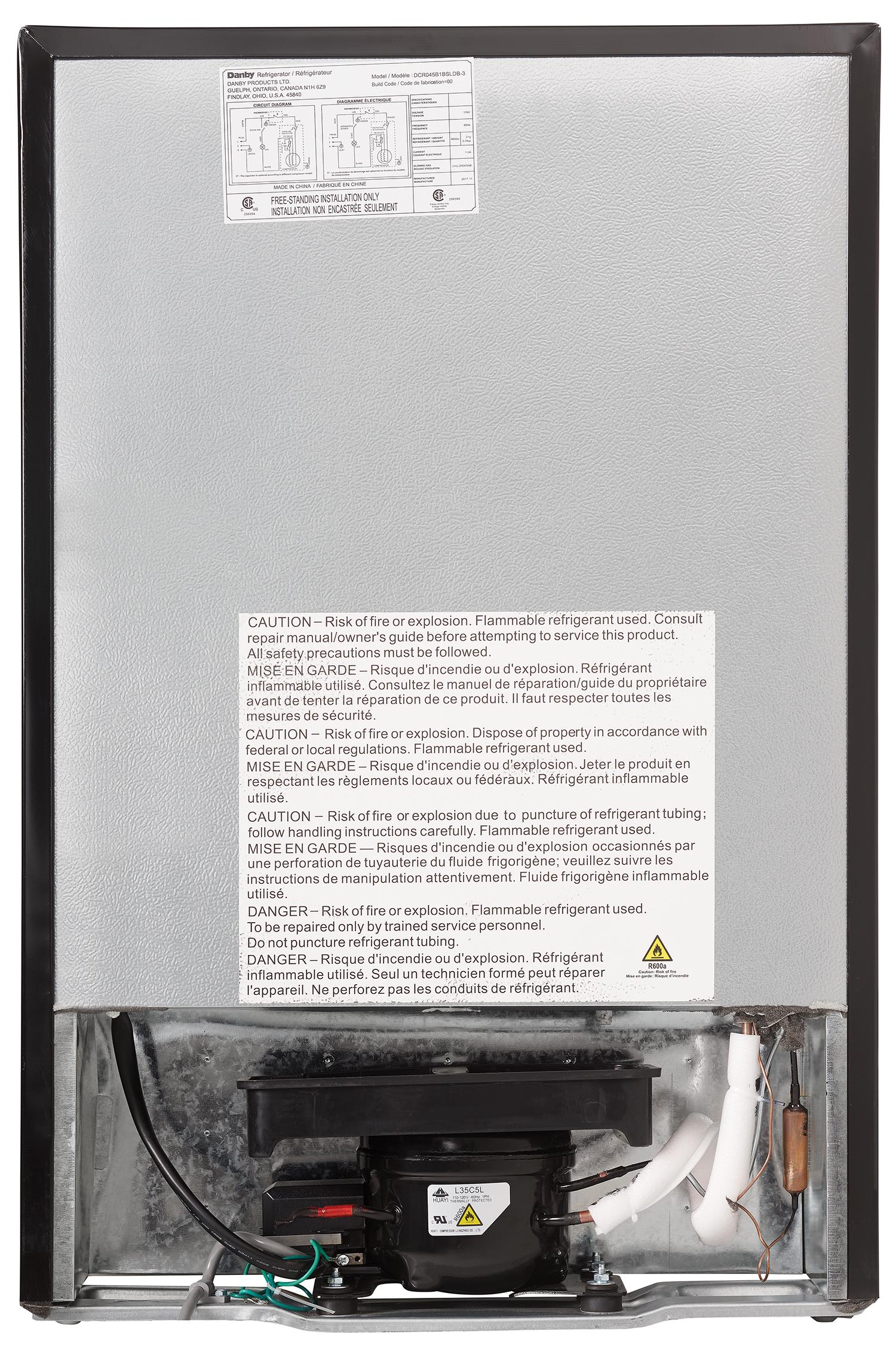 Danby DCR045B1BSLDB Danby 4.5 Cu. Ft. Compact Fridge With True Freezer In Stainless Steel