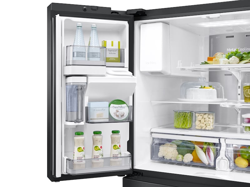 Samsung RF22R7351SG 22 Cu. Ft. Food Showcase Counter Depth 4-Door French Door Refrigerator In Black Stainless Steel