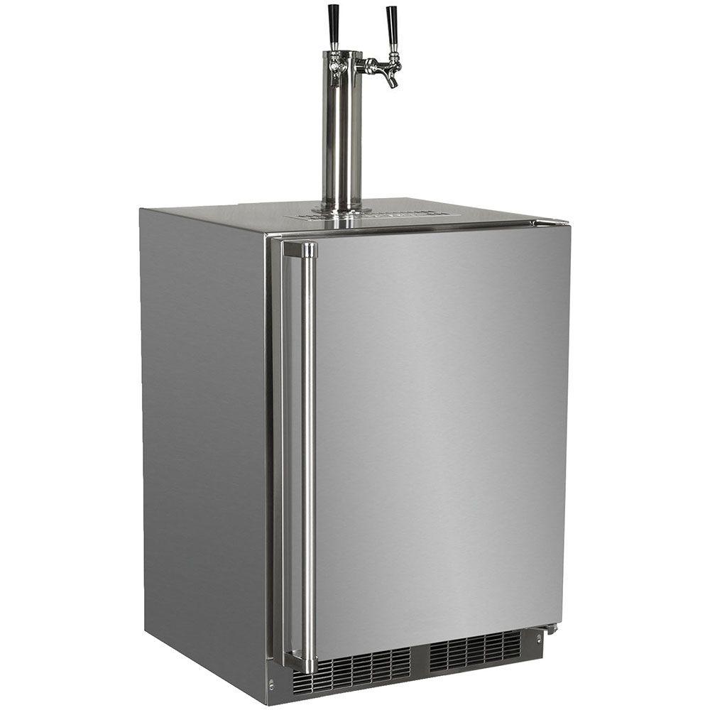Marvel MOKR124SSB1A 24-In Outdoor Built-In Dispenser With Twin Beer & Beverage Tap With Door Style - Stainless Steel, Dispenser Type - Twin Beer