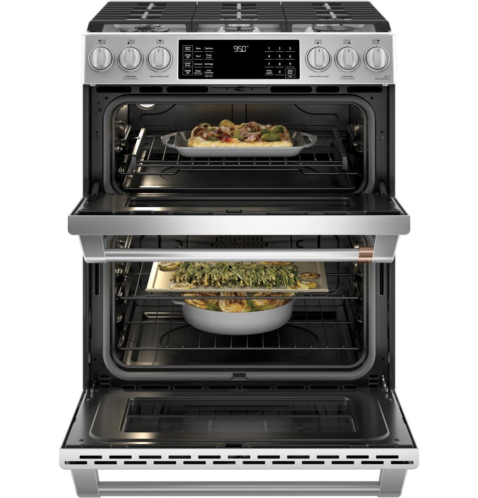 Cafe C2S950P2MS1 Café 30" Smart Slide-In, Front-Control, Dual-Fuel, Double-Oven Range With Convection