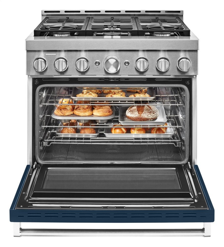 Kitchenaid KFGC506JIB Kitchenaid® 36'' Smart Commercial-Style Gas Range With 6 Burners - Ink Blue