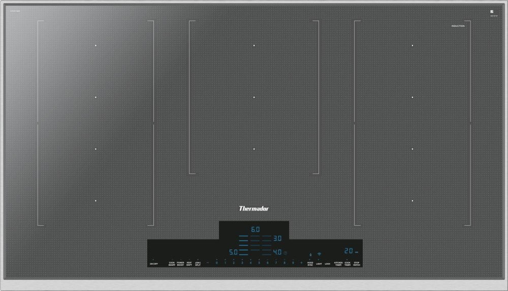 Thermador CIT367XMS 36-Inch Masterpiece® Liberty® Induction Cooktop, Silver Mirrored, Framed