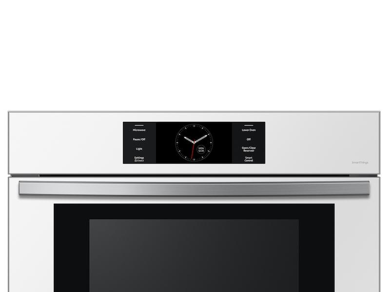 Samsung NQ70CB700D12 Bespoke 30" Microwave Combination Wall Oven With With Flex Duo™ In White Glass