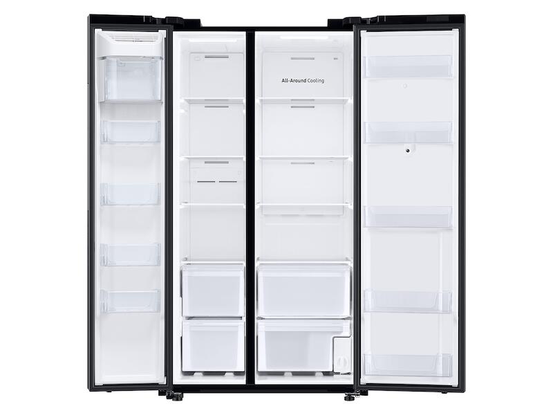 Samsung RS28A5F61SG 27.3 Cu. Ft. Smart Side-By-Side Refrigerator With Family Hub™ In Black Stainless Steel