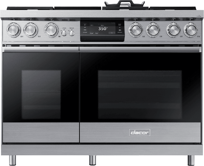 Dacor DOP48M96DPS 48" Pro Dual-Fuel Steam Range, Silver Stainless Steel, Liquid Propane